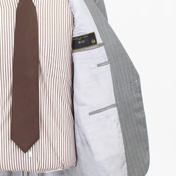 Tom James 44S 40x26 Gray Striped 2-Button Suit R458 - Picture 12 of 15